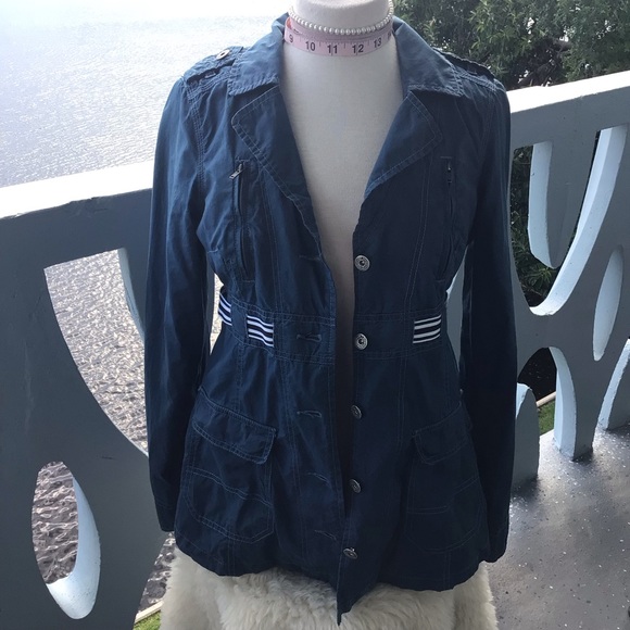 Free People 100% Cotton Utility Thigh Length Button Down Jacket Coat - Picture 16 of 16